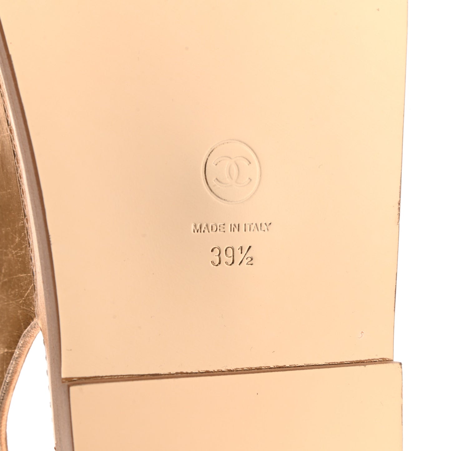 Metallic Laminated Calfskin Velcro Dad Sandals 39.5 Golden
