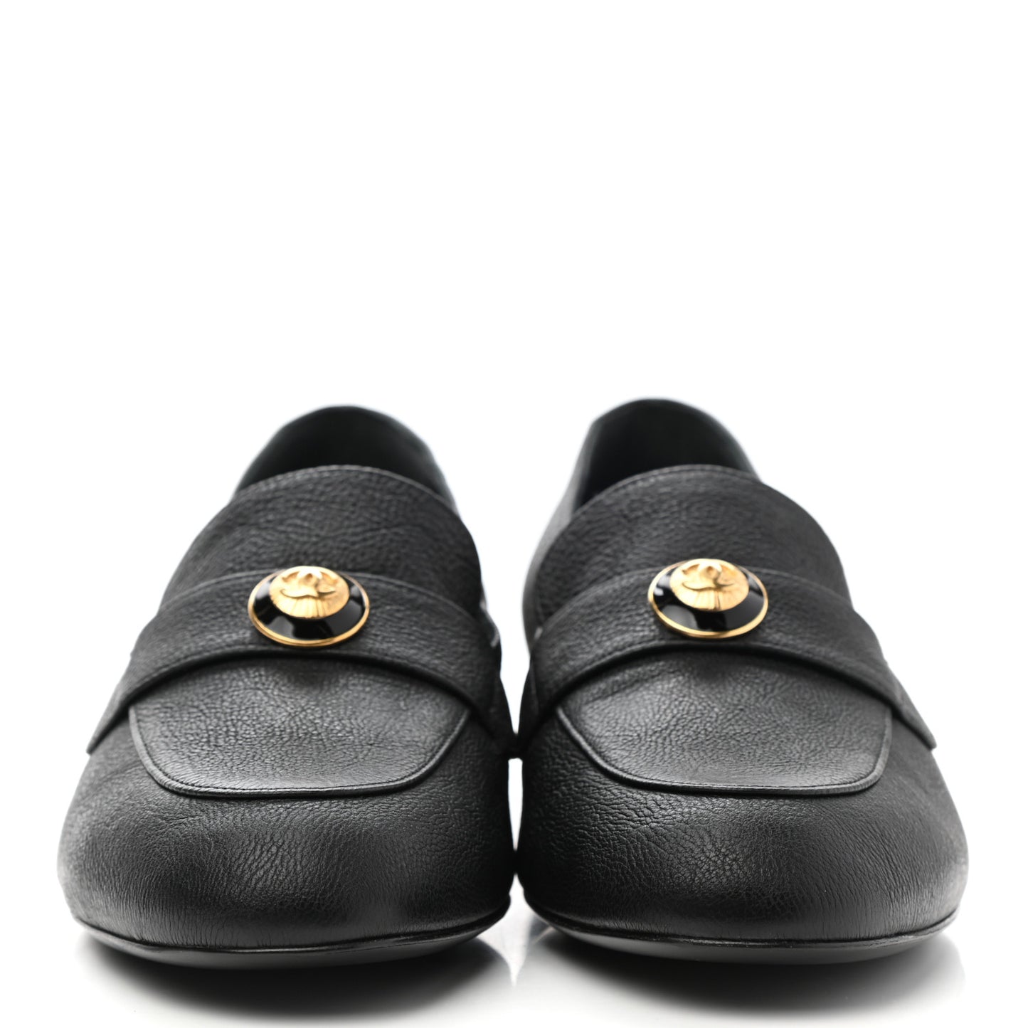 Calfskin CC Mocassin Loafers 38.5 Black