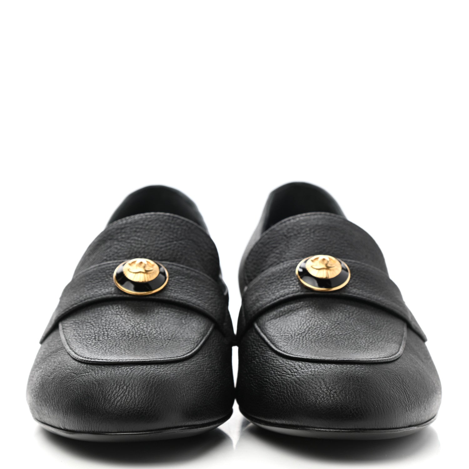 Chanel Calfskin CC Mocassin Loafers 38.5 Black 2 of 8
