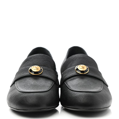 Chanel Calfskin CC Mocassin Loafers 38.5 Black 2 of 8