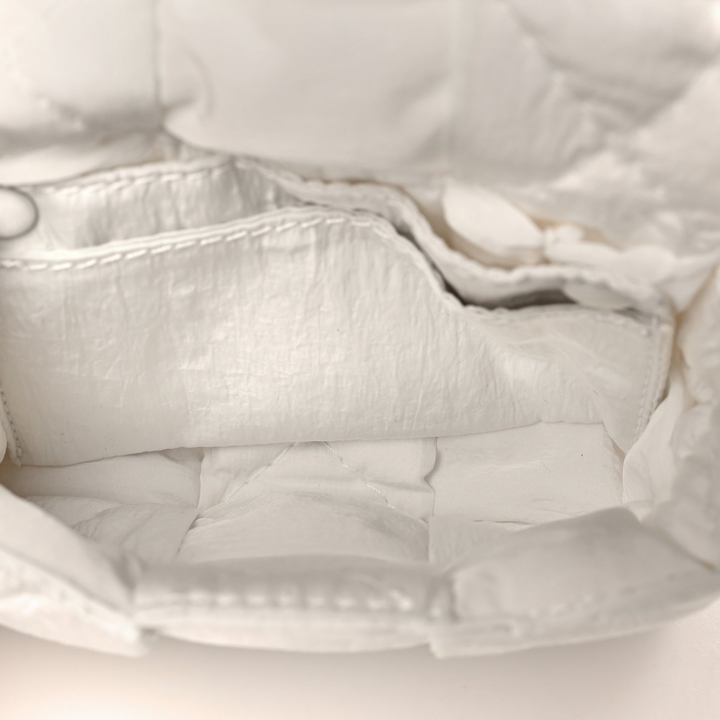 Nylon Intrecciato Padded Tech Candy Cassette Bag White