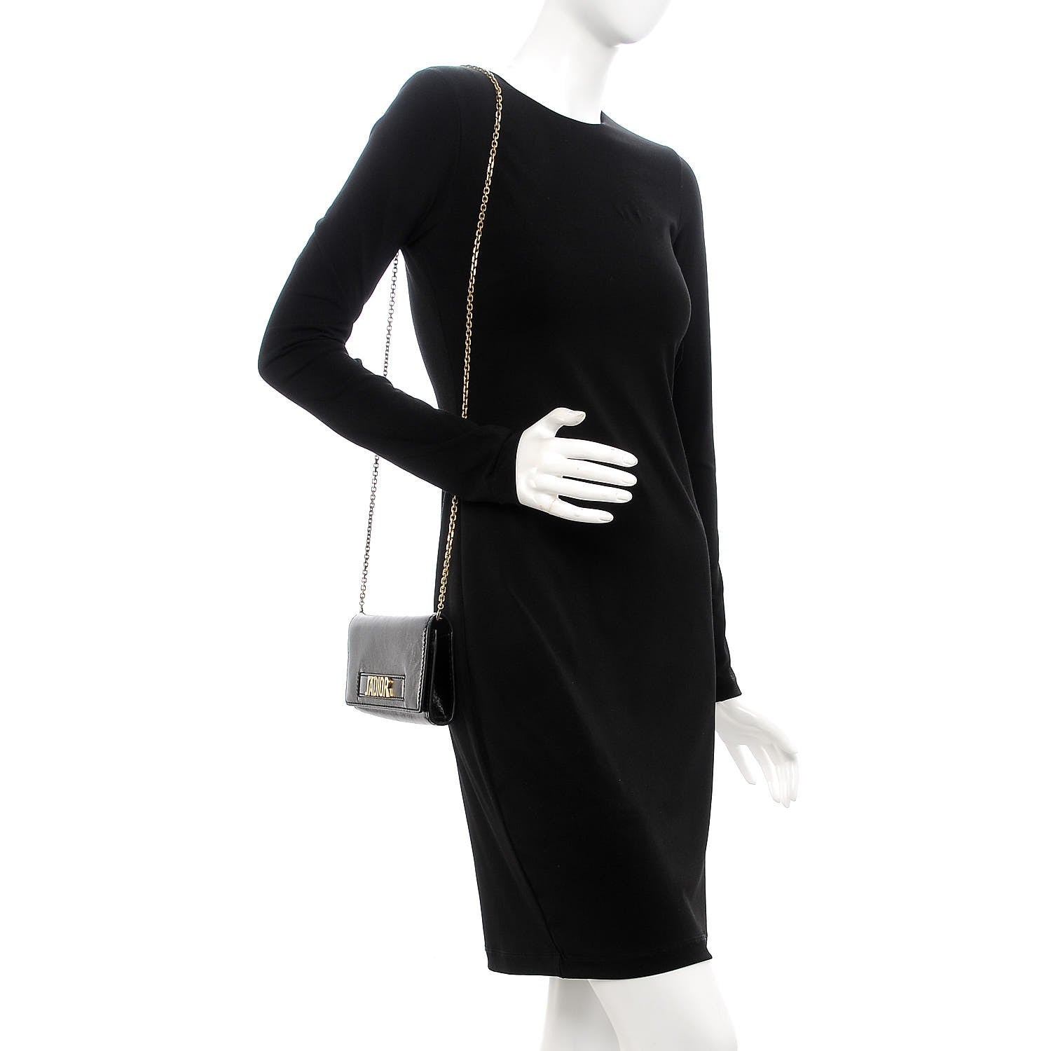 Christian Dior Calfskin J'adior Croisiere Chain Wallet Black 2 of 8
