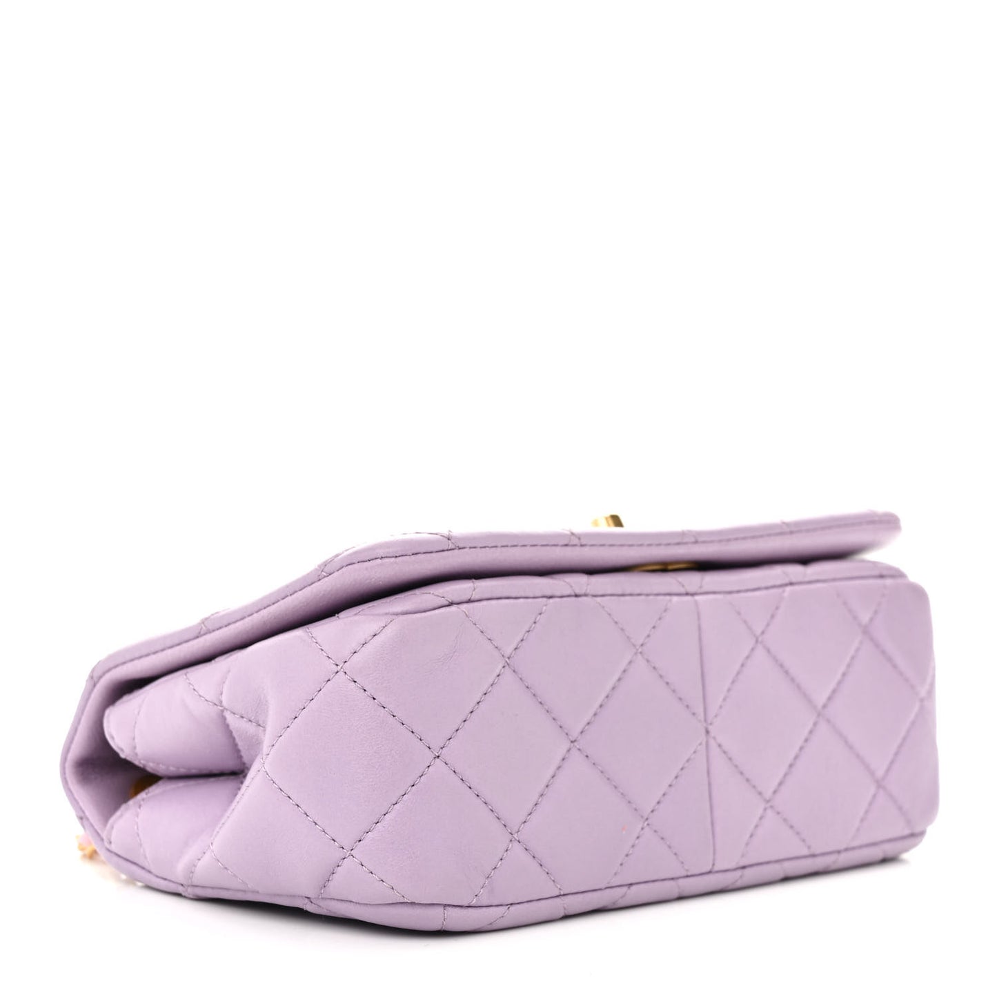 Lambskin Quilted Braided CC Small Flap Lilac