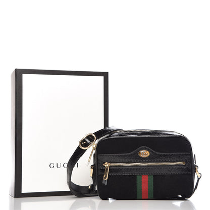 Gucci Suede Patent Web Mini Ophidia Shoulder Bag Black 10 of 10