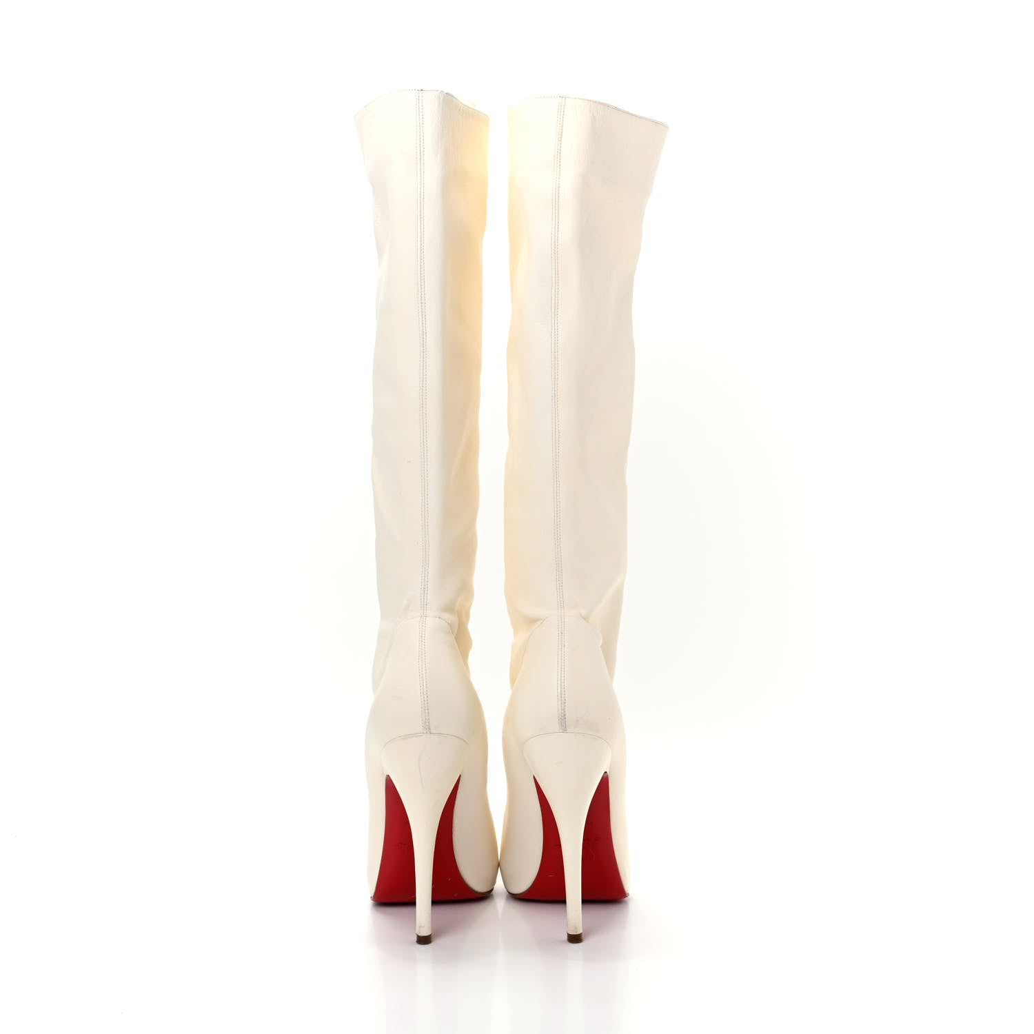 Christian Louboutin Calfskin Alta Fifre 120 Tall Boots 37 White 7 of 8