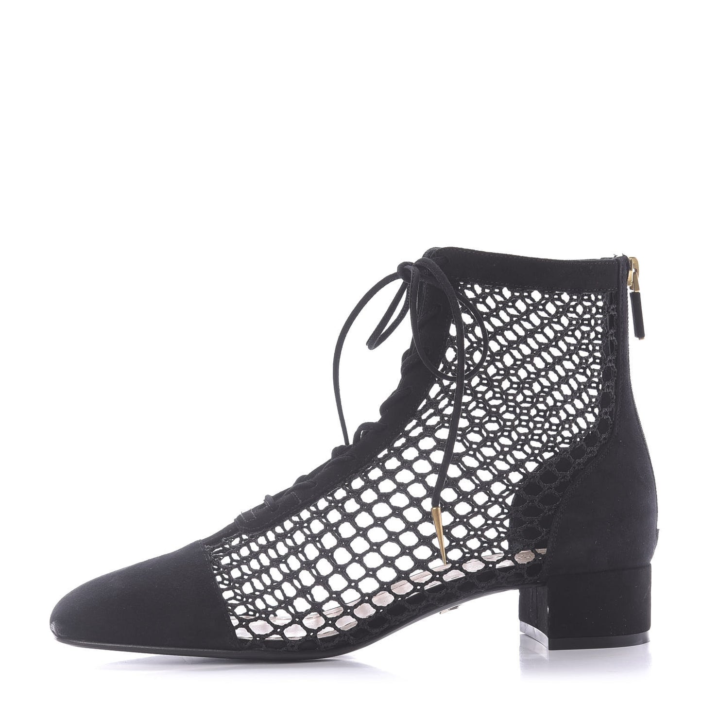 Suede Resille Naughtily-D 30mm Ankle Boots 38.5 Black