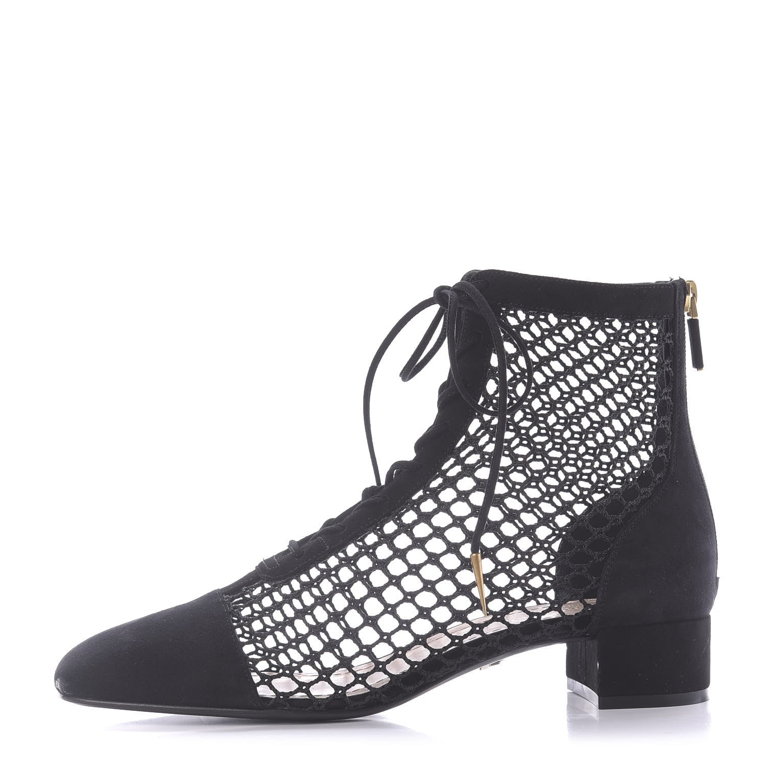 Christian Dior Suede Resille Naughtily-D 30mm Ankle Boots 38.5 Black 1 of 12