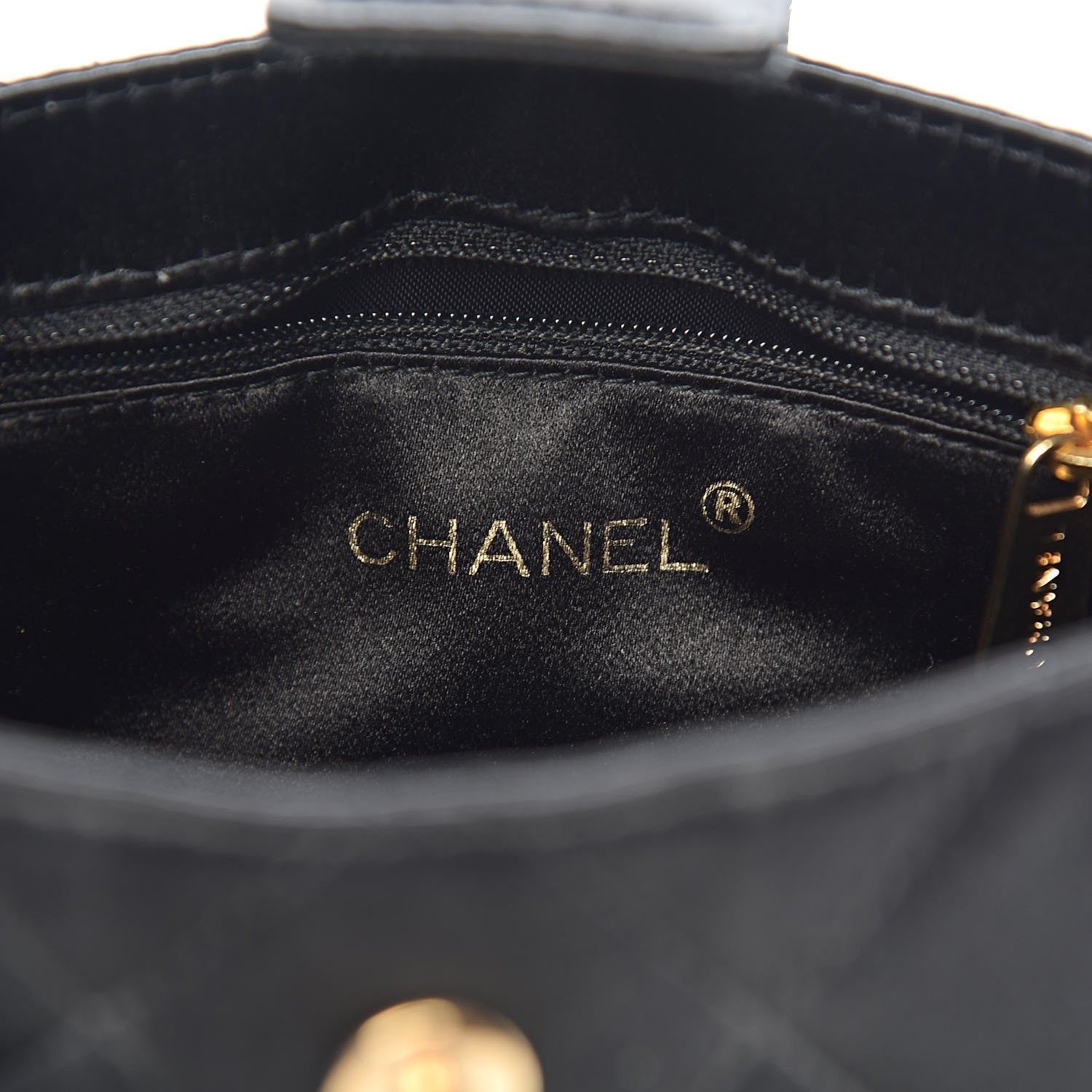 Chanel Satin Quilted Evening Bag Black 6 of 11