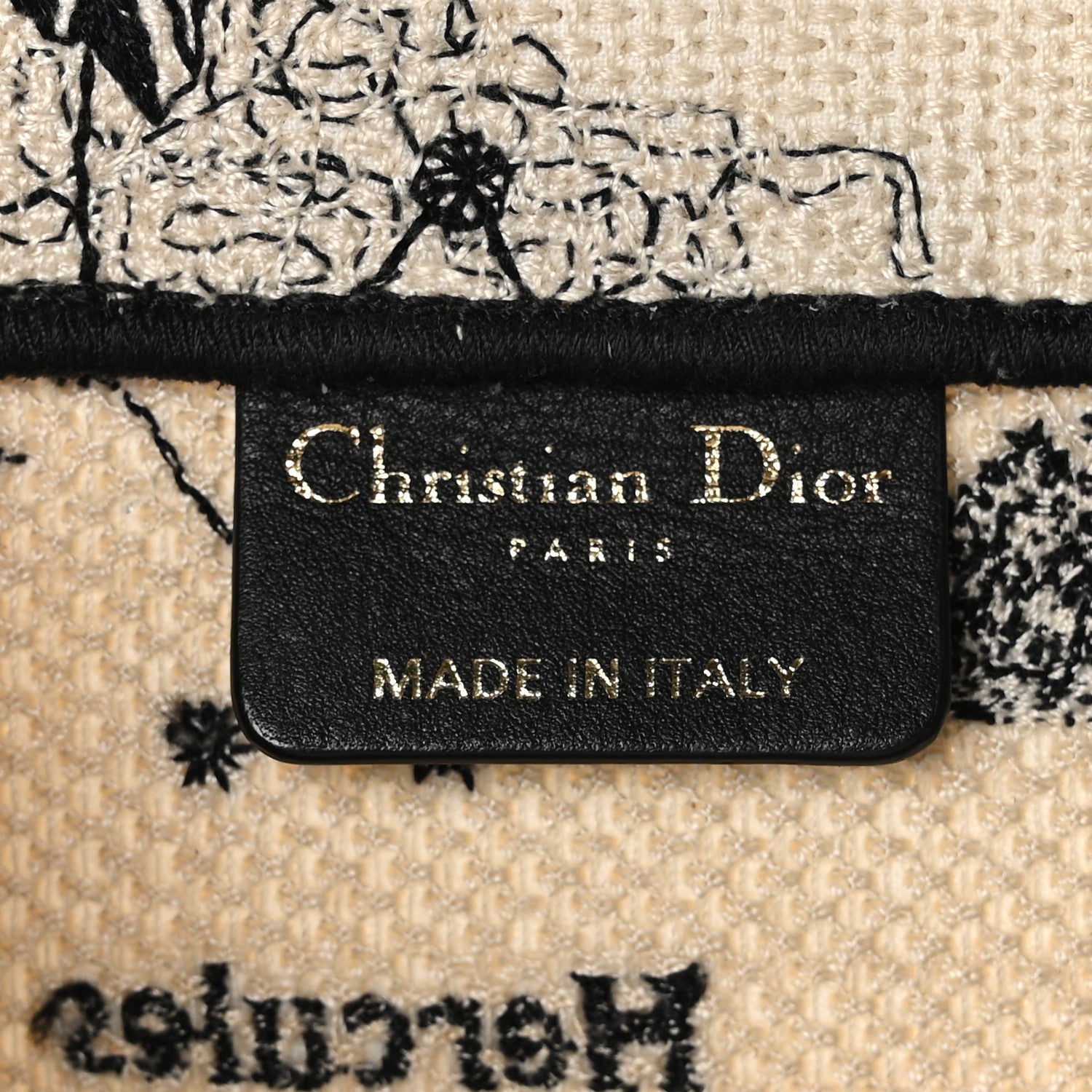 Christian Dior Canvas Embroidered Large Zodiac Toile De Jouy Book Tote Latte 6 of 12