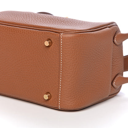 Hermes Taurillon Clemence Mini Lindy 20 Gold 9 of 11