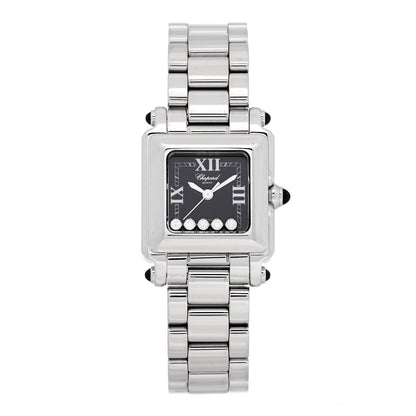 Chopard Stainless Steel 5 Diamond 23mm Happy Sport Quartz Watch Black 1 of 4