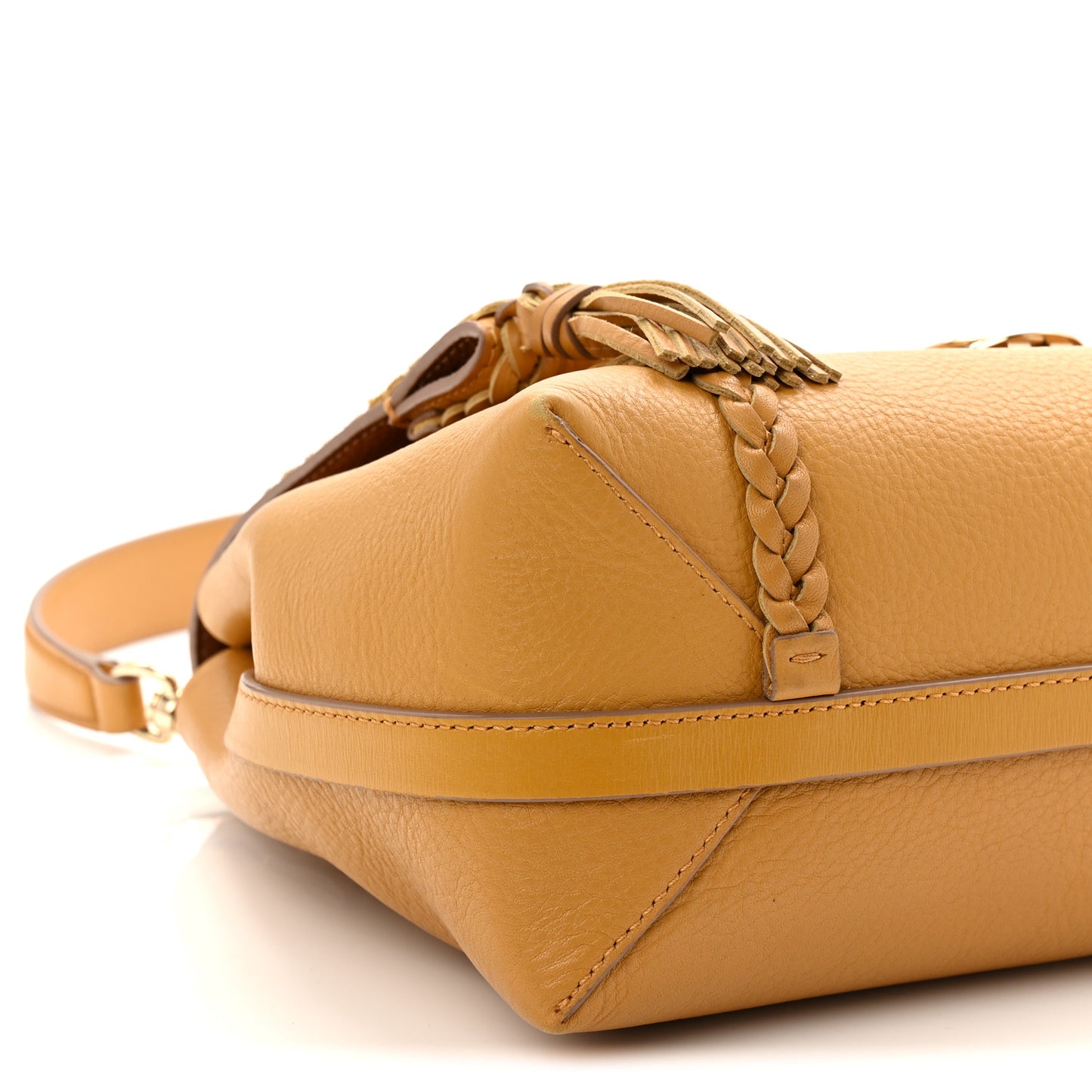 Grained Calfskin Medium Penelope Shoulder Bag Dusty Gold