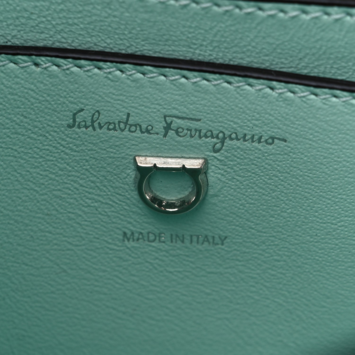 Salvatore Ferragamo Calfskin Snakeskin Aura Shoulder Bag 6 of 9