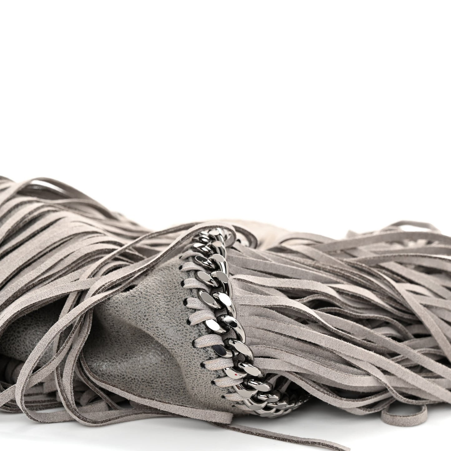 Shaggy Deer Fringe Mini Falabella Tote Grey