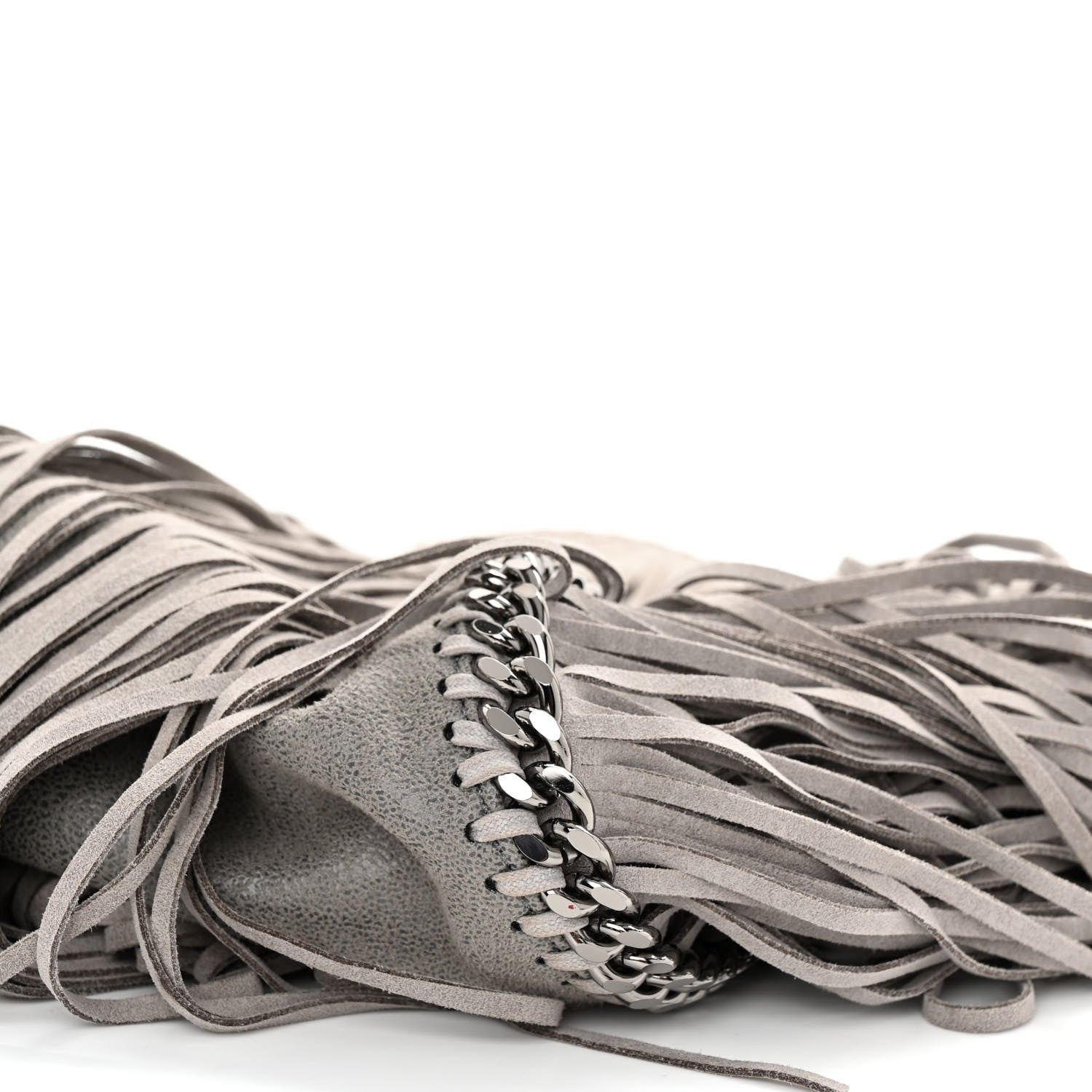Stella McCartney Shaggy Deer Fringe Mini Falabella Tote Grey 9 of 9