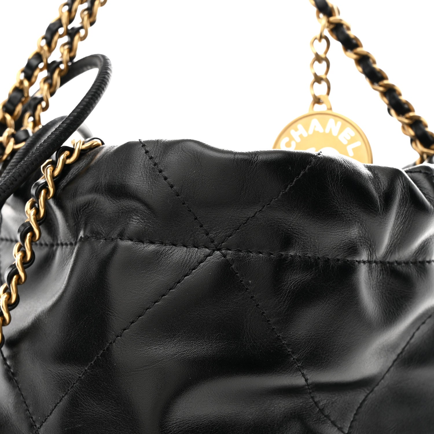 Chanel Shiny Calfskin Quilted Mini Chanel 22 Black 8 of 11