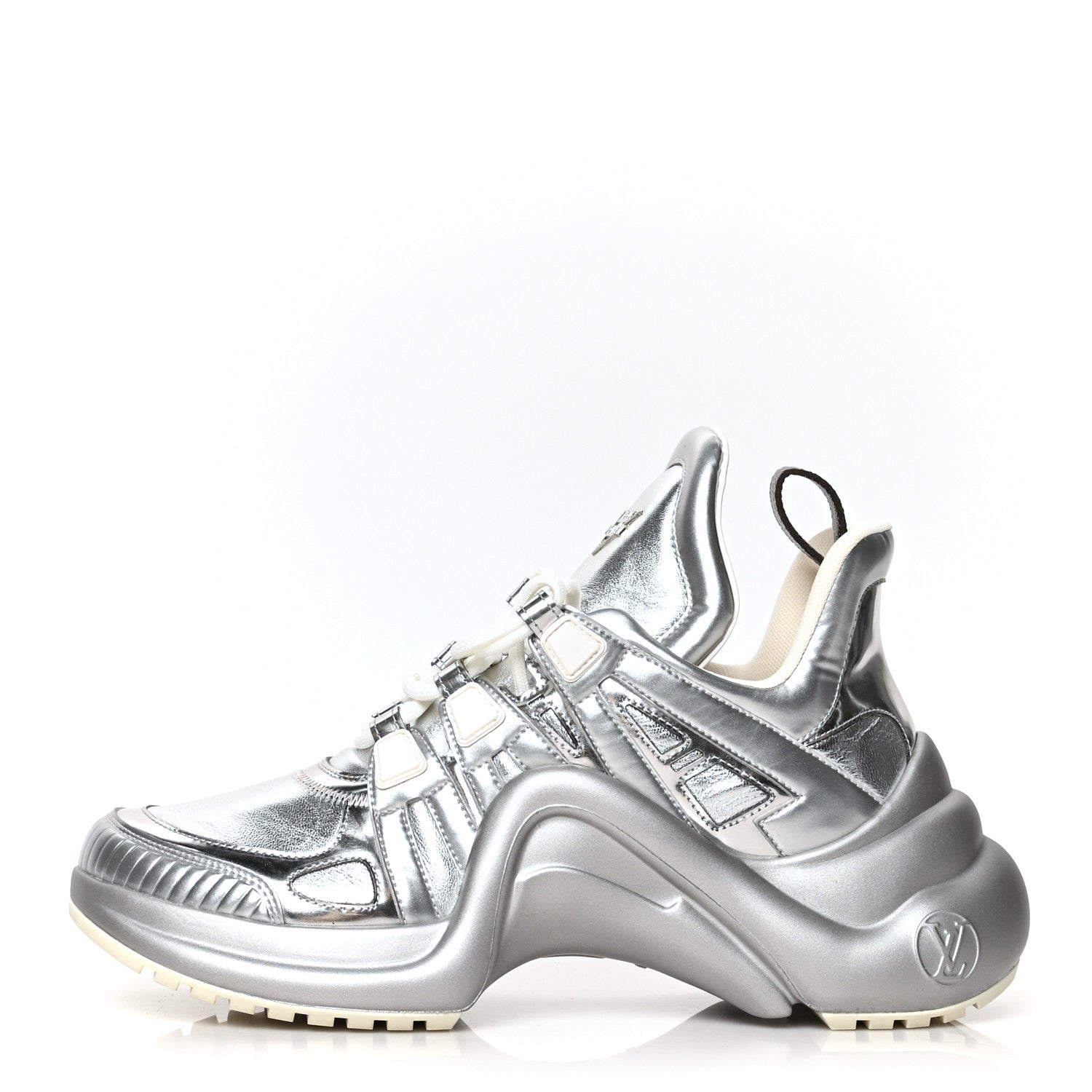 Louis Vuitton Metallic Calfskin Technical Nylon LV Archlight Sneakers 39 Silver 1 of 7
