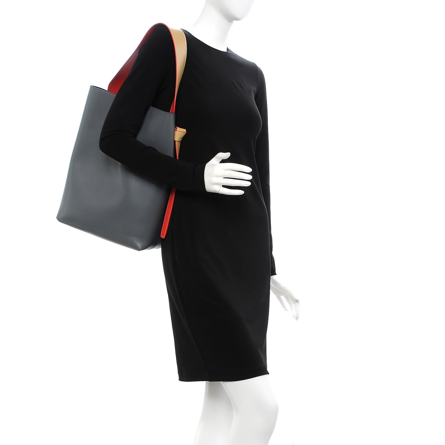 Celine Shiny Smooth Calfskin Small Twisted Cabas Kohl Cloud 2 of 8