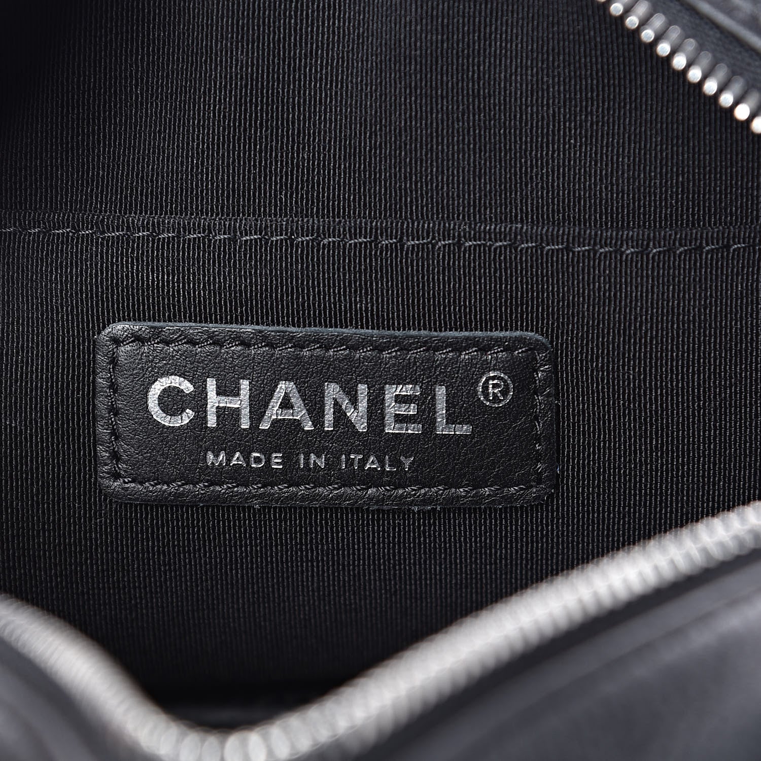 Chanel Calfskin Diagonal Chevron Quilted Tassel Camera Case Black 6 of 11