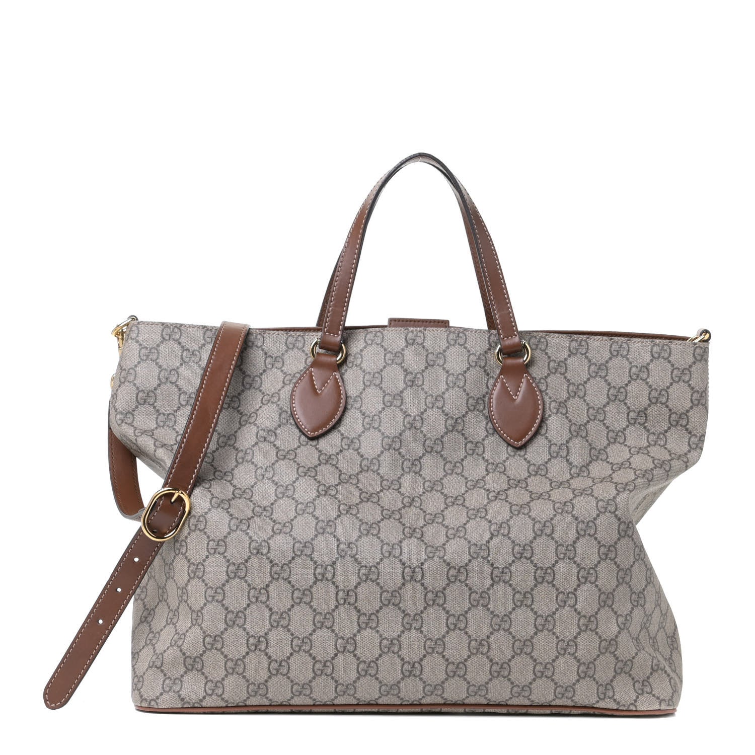 Gucci Soft GG Supreme Monogram Medium Crossbody Tote Beige Cuir 1 of 5