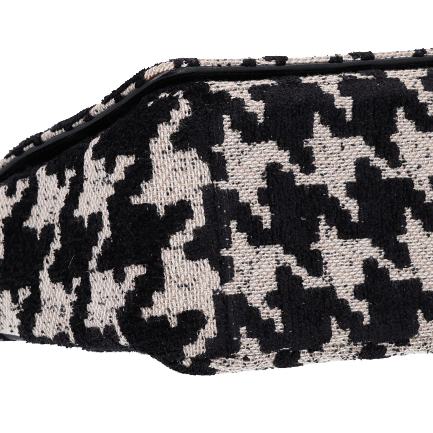 Christian Dior Technical Canvas Macro Houndstooth Medium Caro Bag Black White 8 of 9