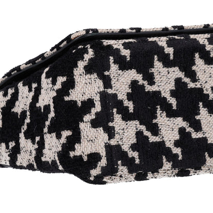 Christian Dior Technical Canvas Macro Houndstooth Medium Caro Bag Black White 8 of 9