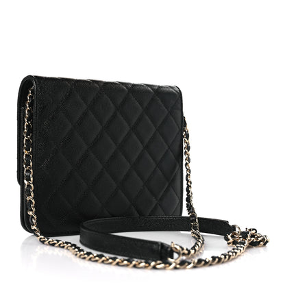 Chanel Caviar Quilted Square Wallet On Chain WOC Black 3 of 10