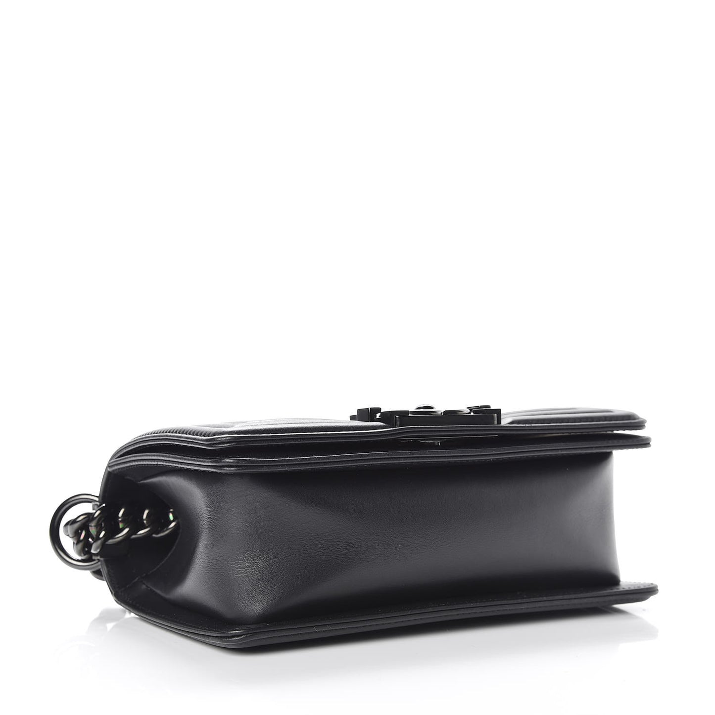 Calfskin Quilted Small Boy Flap So Black