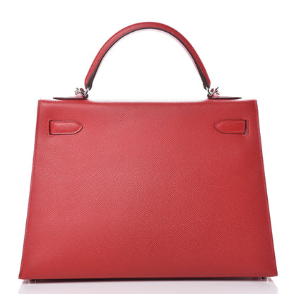 Hermes Epsom Kelly Sellier 32 Rouge Casaque 5 of 38