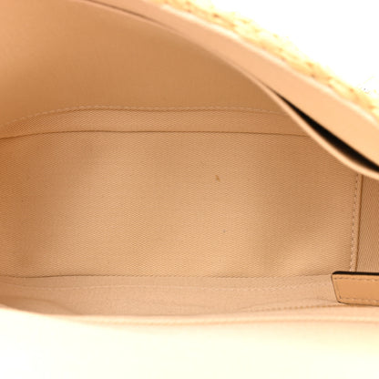 Valentino Garavani Raffia Crystal Medium Roman Stud Shoulder Bag Naturale Crystal 5 of 9
