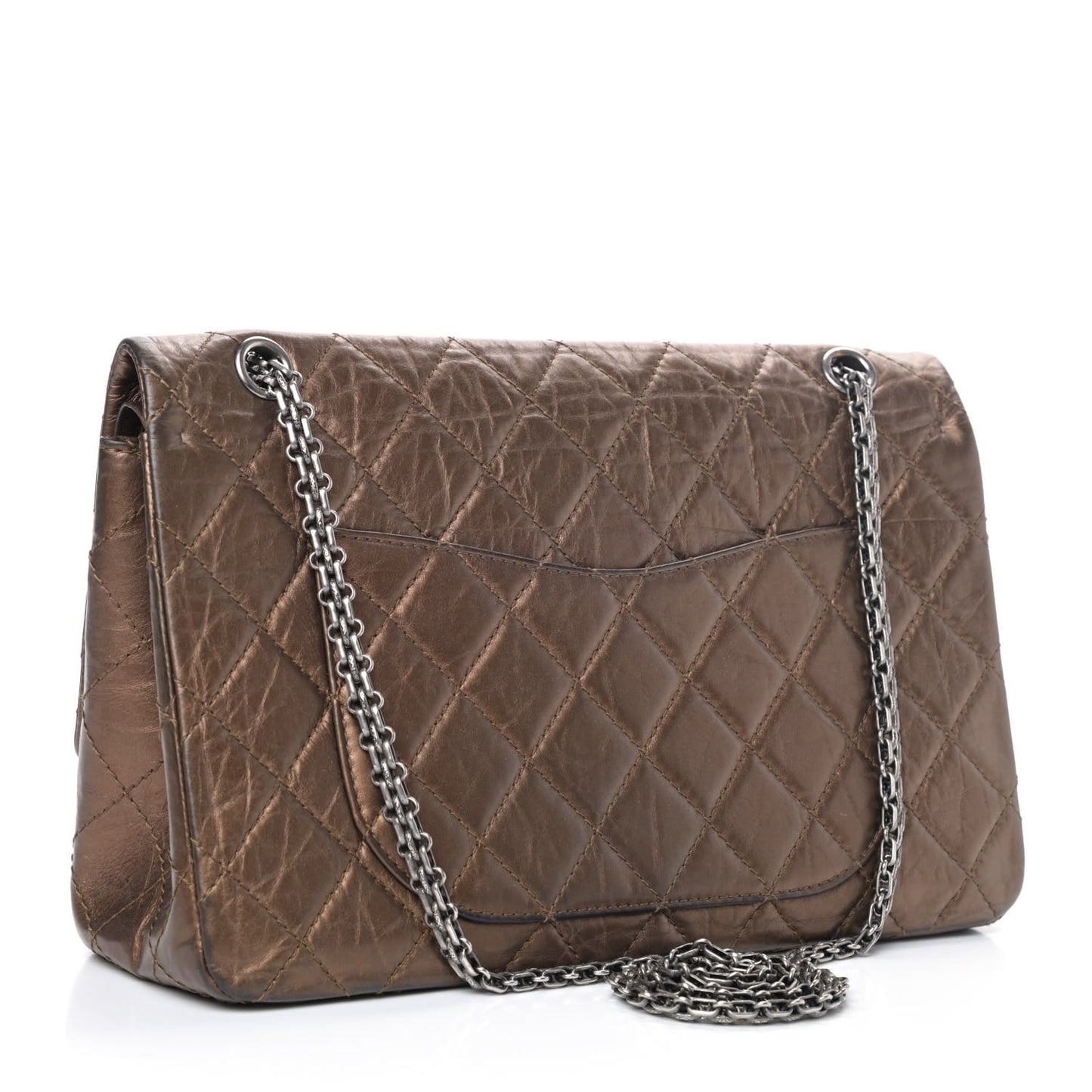 Metallic Aged Calfskin Quilted 2.55 Reissue 227 Flap Bronze