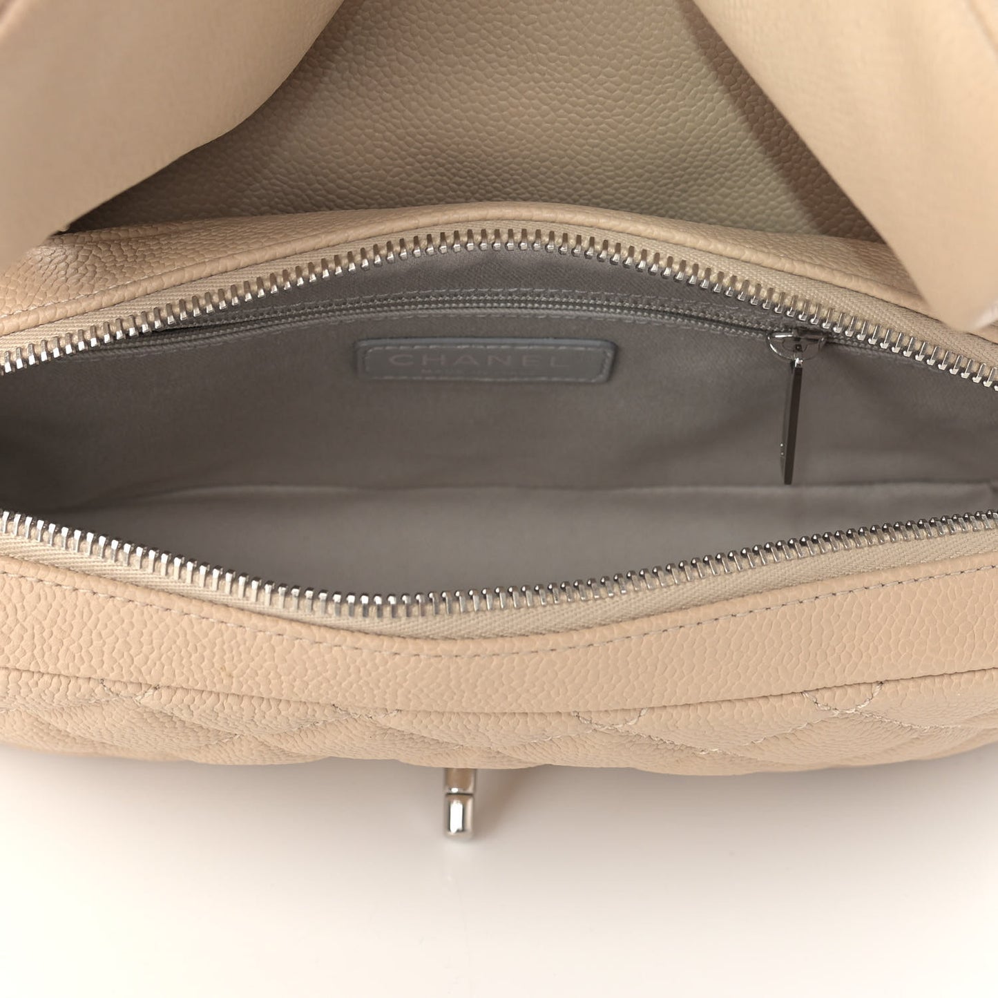 Caviar Quilted Medium Easy Flap Beige