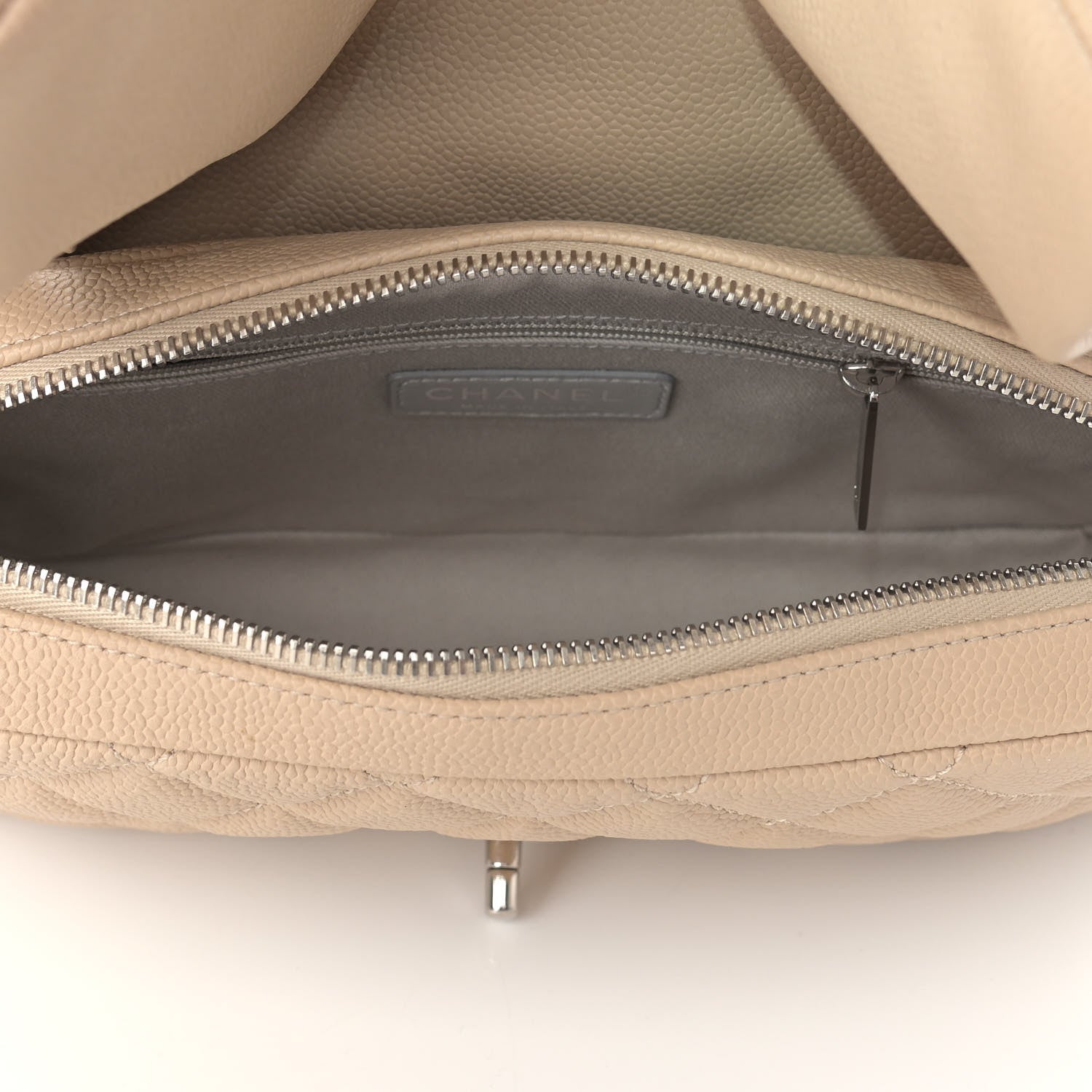 Chanel Caviar Quilted Medium Easy Flap Beige 5 of 9