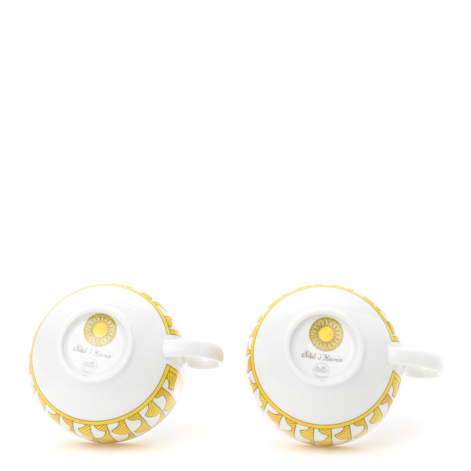 Hermes Porcelain Soleil d'Hermes Breakfast Cup And Saucer Set Of 2 3 of 10