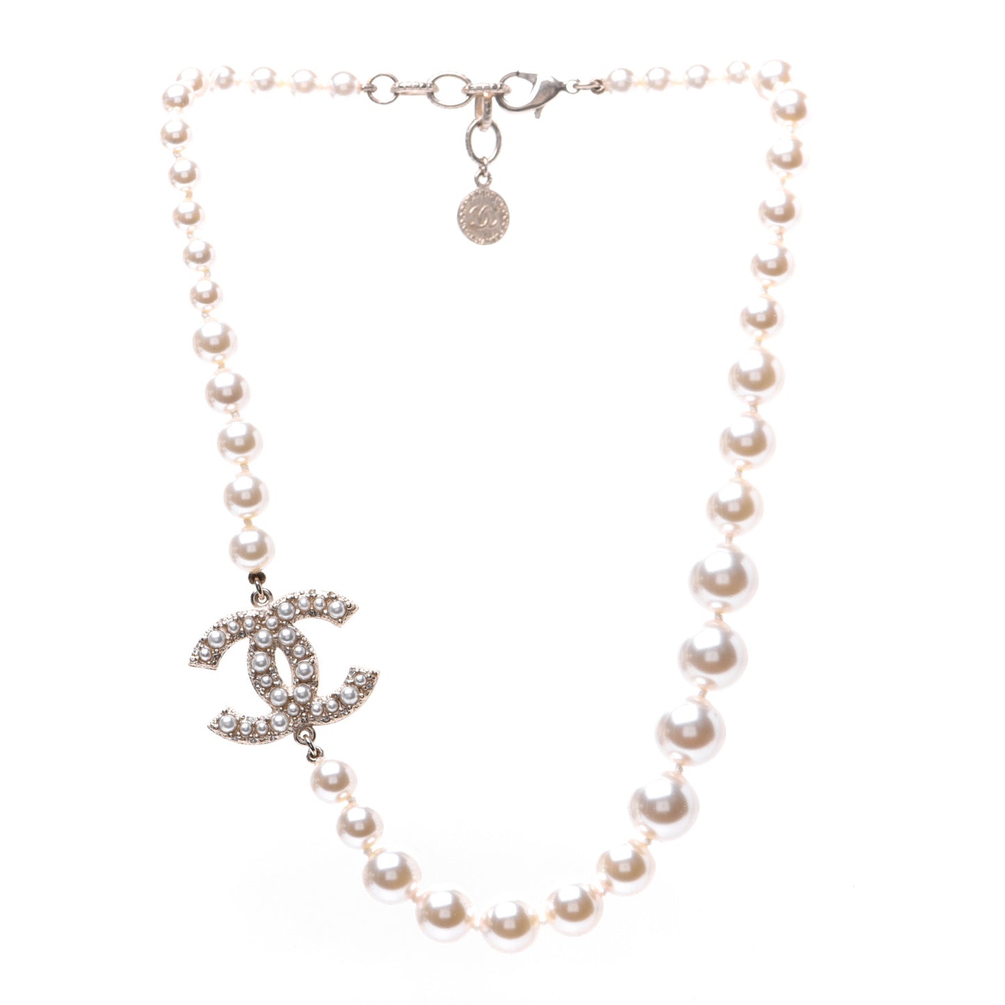 Pearl CC 100th Anniversary Necklace Light Gold