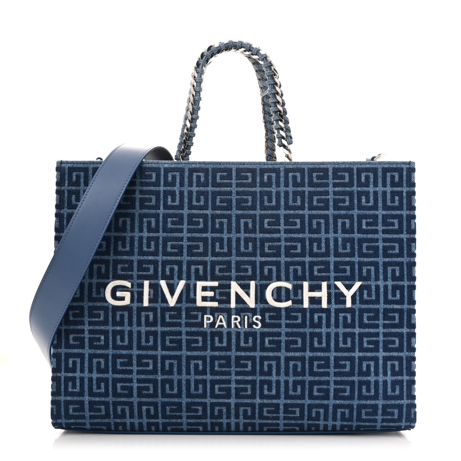 Givenchy Denim 4G Medium Chain Tote Blue 1 of 12