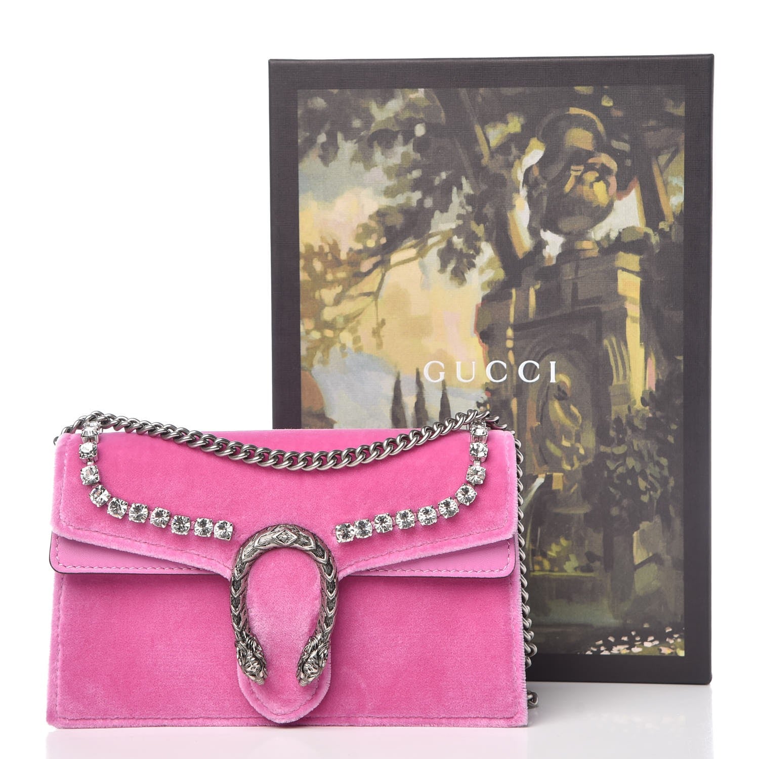 Gucci Velvet Crystal Super Mini Dionysus Shoulder Bag Malva 8 of 8