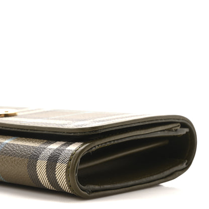 Burberry Halton Vintage Check Continental Wallet Olive Green 9 of 9
