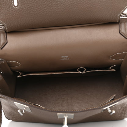 Hermes Taurillon Clemence Jypsiere 34 Etoupe 5 of 12