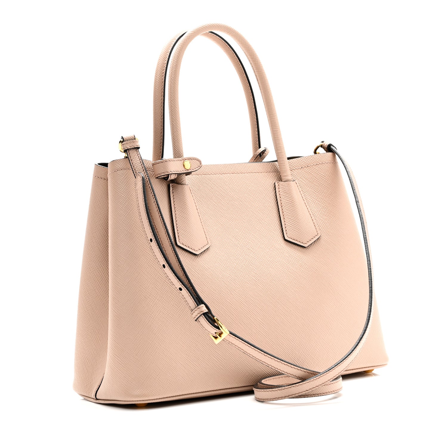 Saffiano Cuir Small Double Bag Cammeo Black