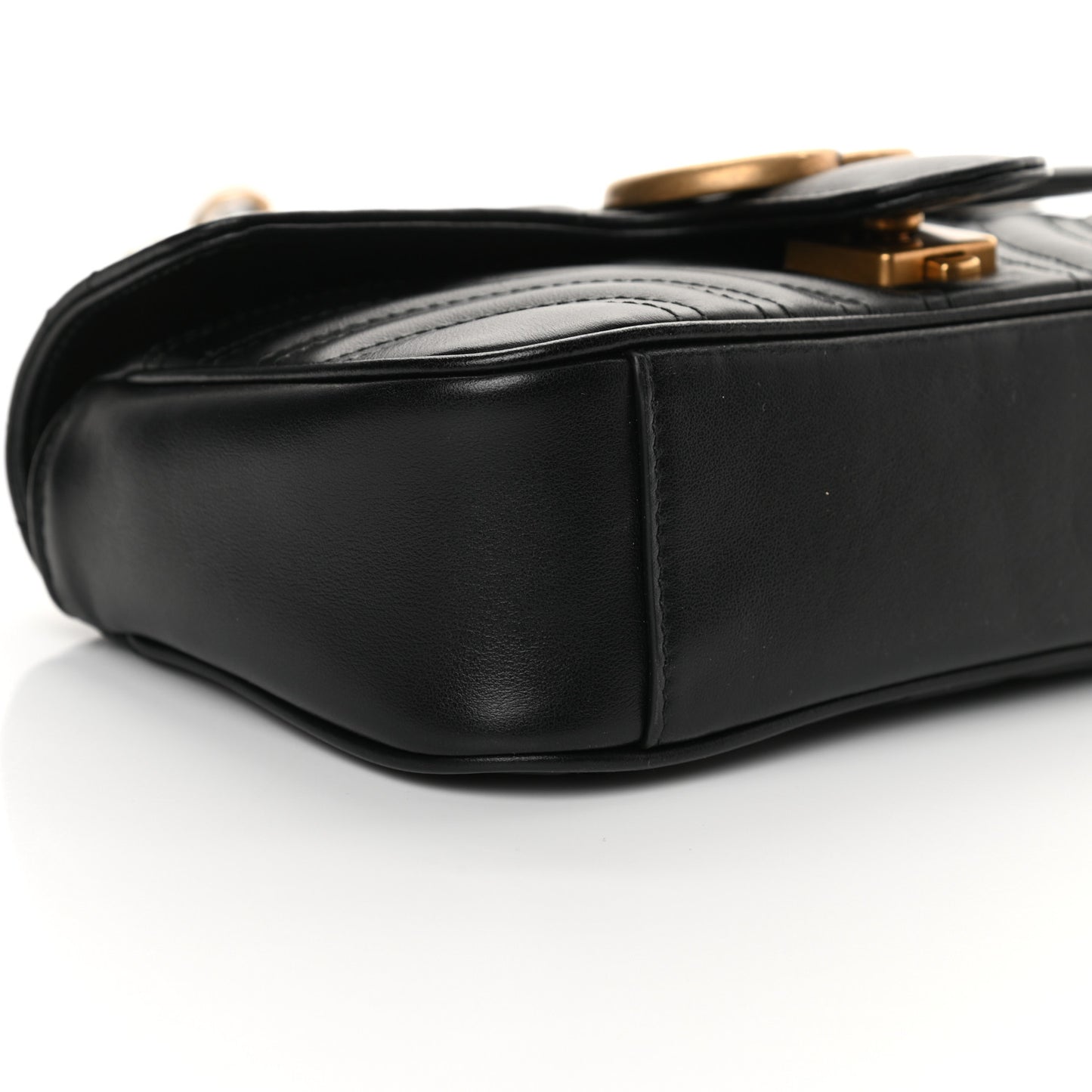 Calfskin Matelasse Mini GG Marmont Shoulder Bag Black