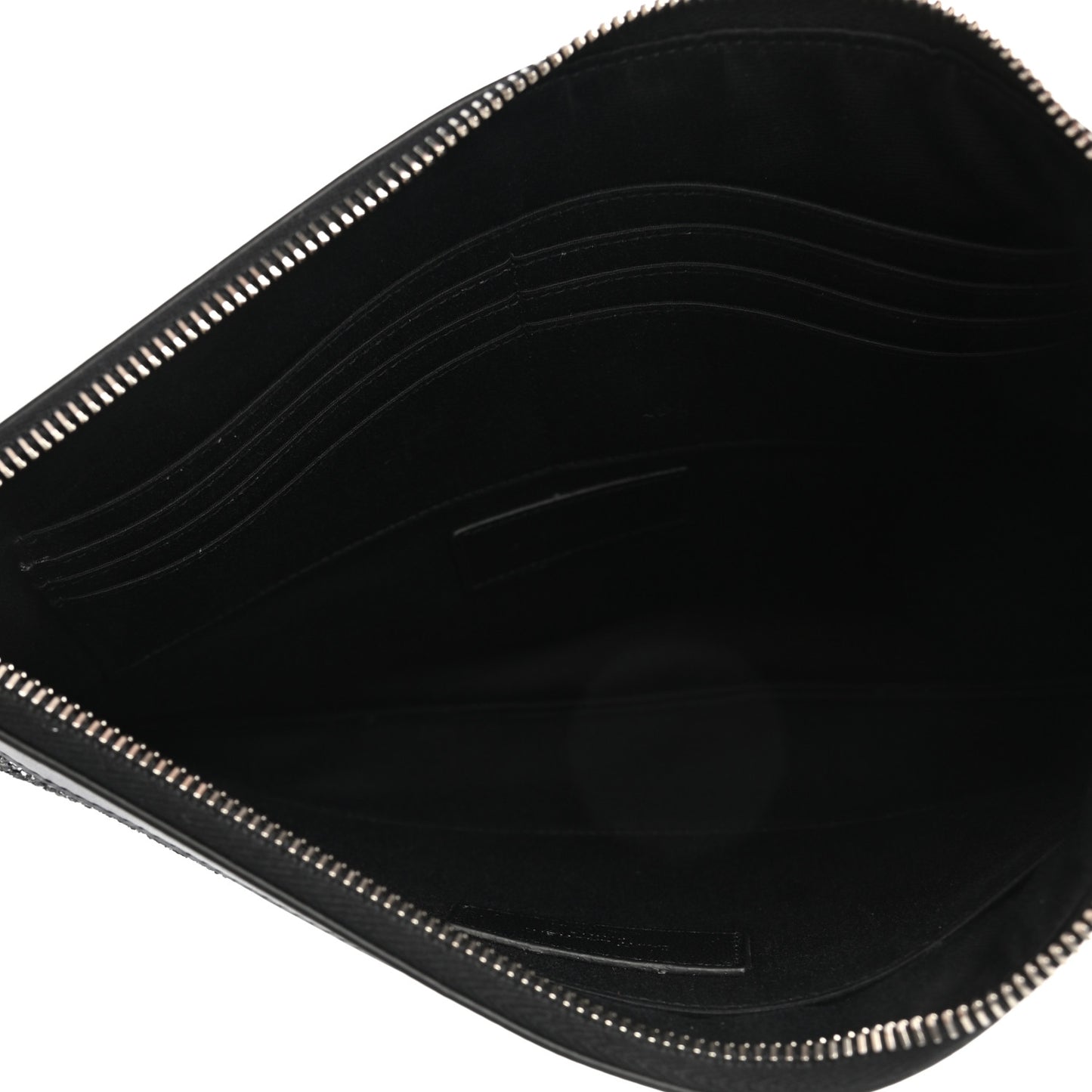 Calfskin Glitter Zipped Tablet Holder Black