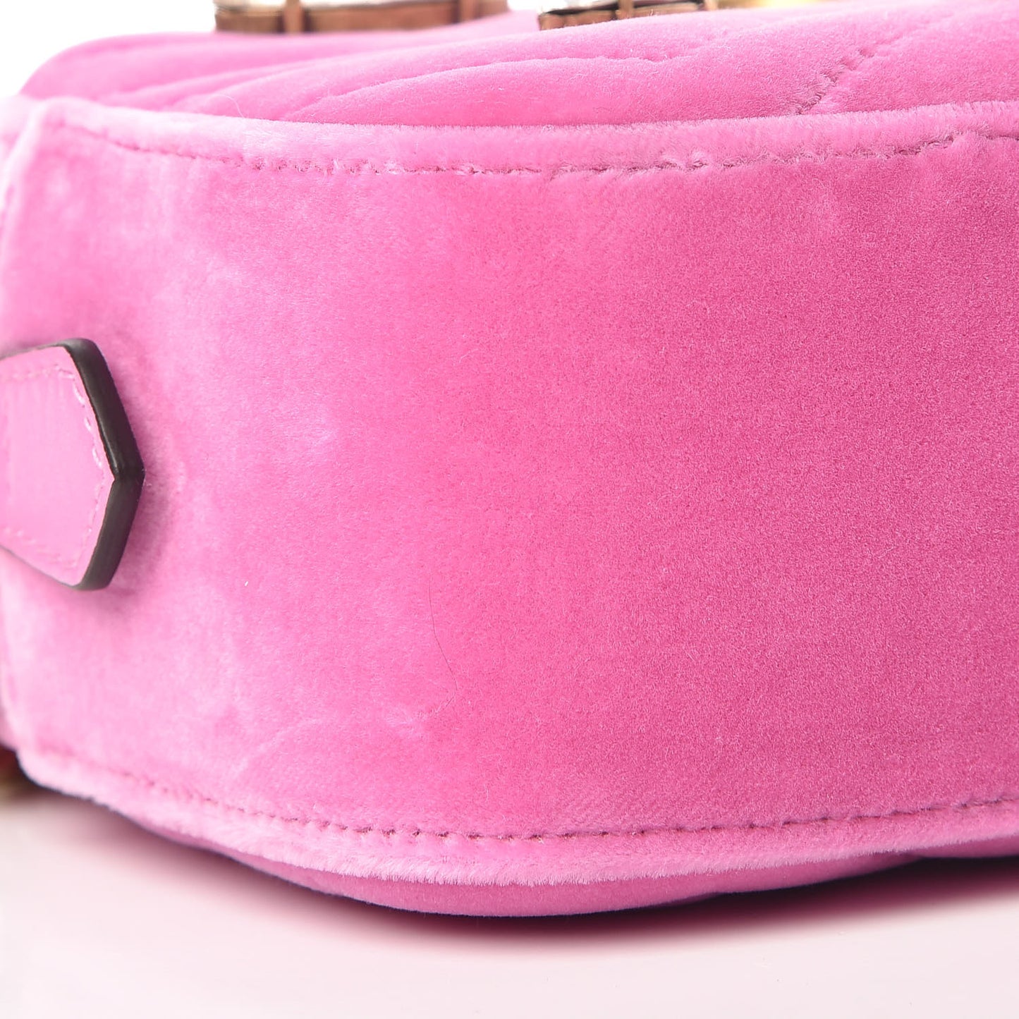 Velvet Matelasse Marquise Crystals Mini GG Marmont Chain Shoulder Bag Malva
