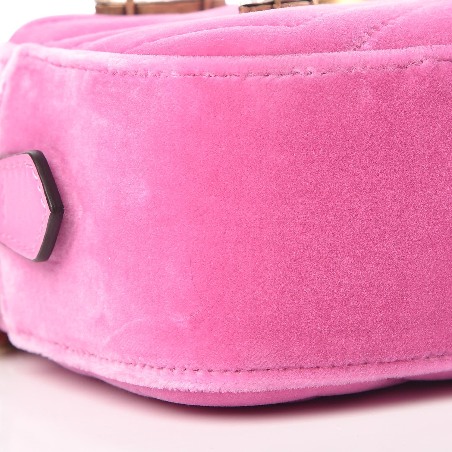 Gucci Velvet Matelasse Marquise Crystals Mini GG Marmont Chain Shoulder Bag Malva 8 of 10