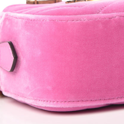 Gucci Velvet Matelasse Marquise Crystals Mini GG Marmont Chain Shoulder Bag Malva 8 of 10