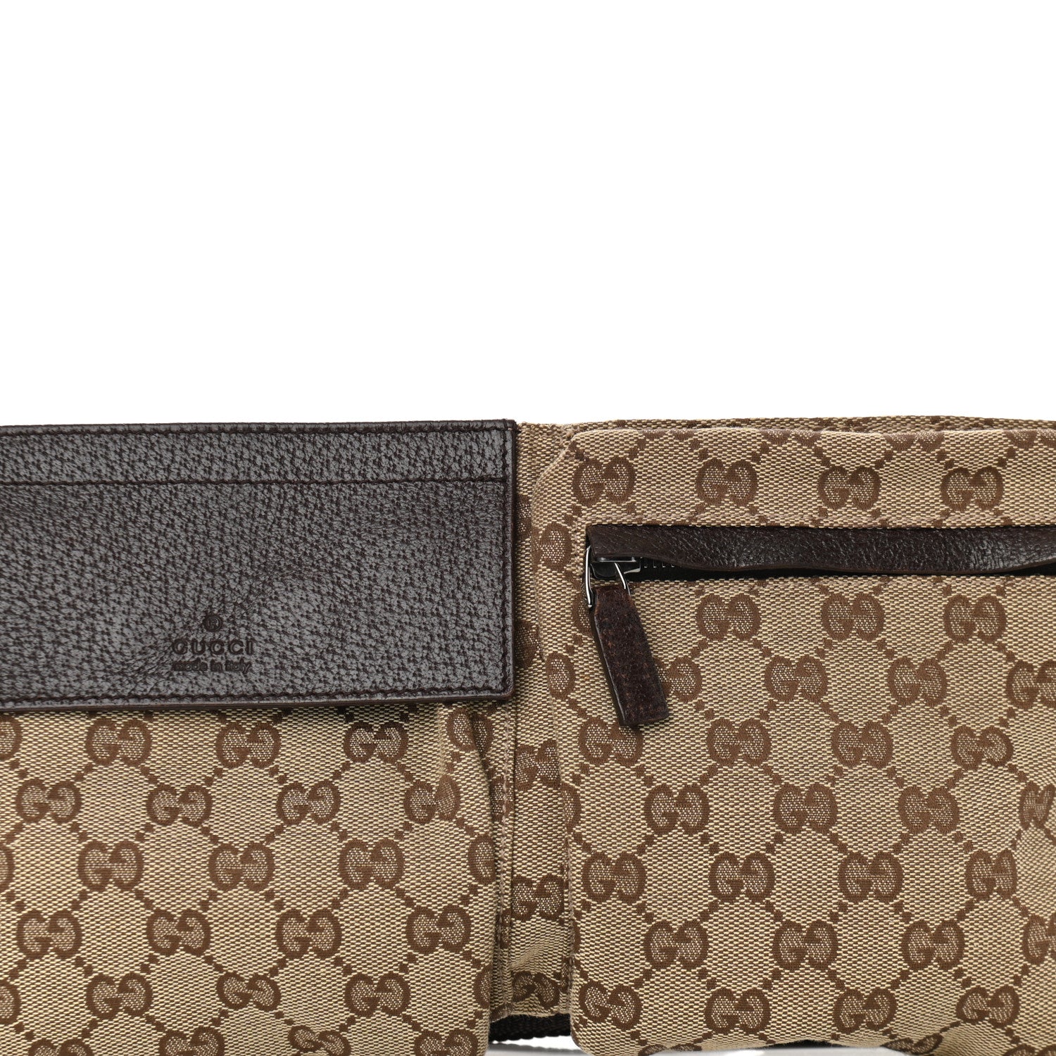 Gucci GG Monogram Double Pocket Belt Bag Dark Brown 9 of 9