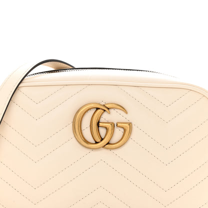 Gucci Calfskin Matelasse Small GG Marmont Chain Shoulder Bag White 9 of 13