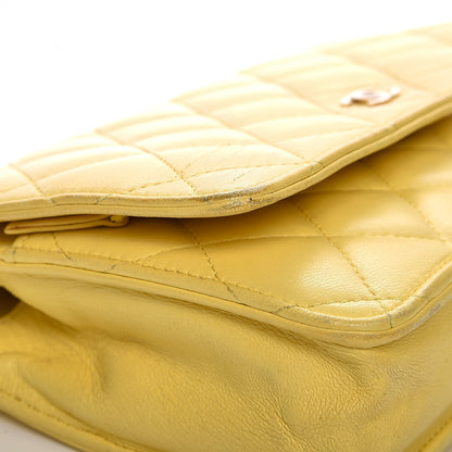 Chanel Lambskin Quilted Wallet on Chain WOC Yellow 17 of 21