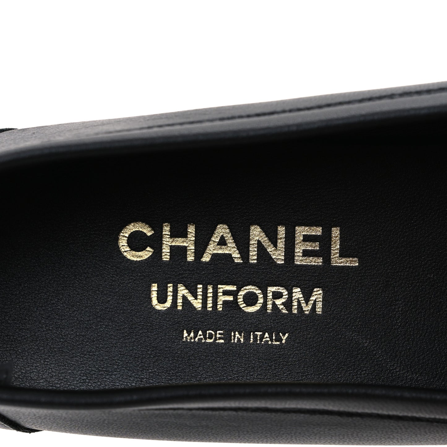 Calfskin Womens Stitched CC Loafers 38 Black