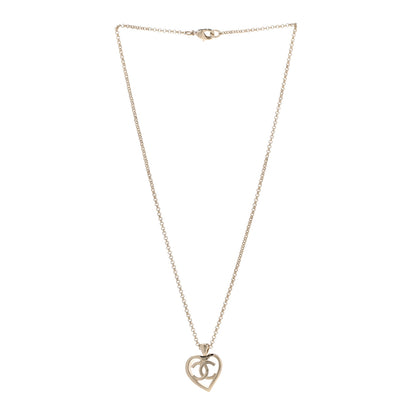 Chanel Metal CC Heart Coco Pendant Necklace Gold 3 of 7